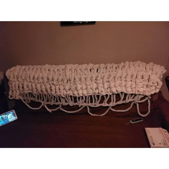 Handmade vintage Fox yarn huge blanket throw